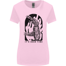 It's Beer Time Skeleton Hand Skull Womens Wider Cut T-Shirt Light Pink