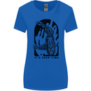 It's Beer Time Skeleton Hand Skull Womens Wider Cut T-Shirt Royal Blue