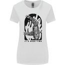It's Beer Time Skeleton Hand Skull Womens Wider Cut T-Shirt White