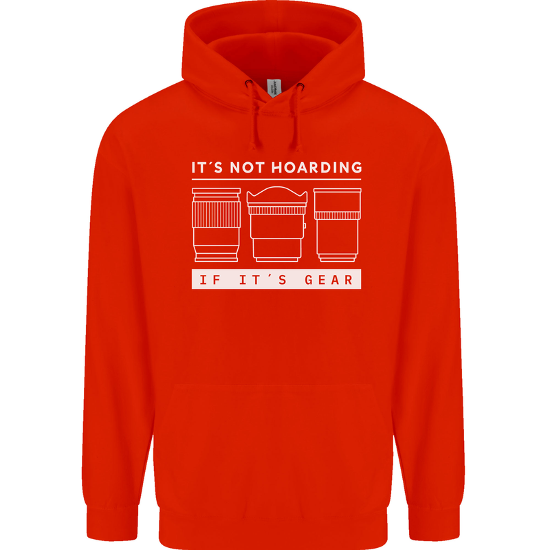 It's Not Hoarding if its Photography Photographer Childrens Kids Hoodie Bright Red