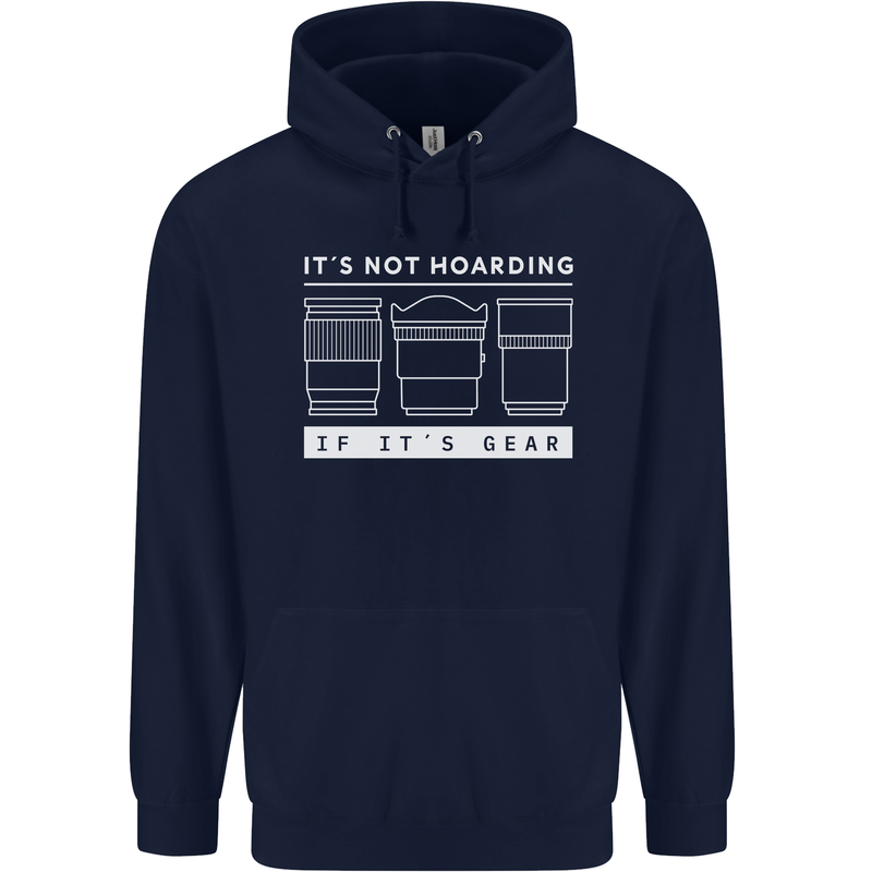 It's Not Hoarding if its Photography Photographer Childrens Kids Hoodie Navy Blue