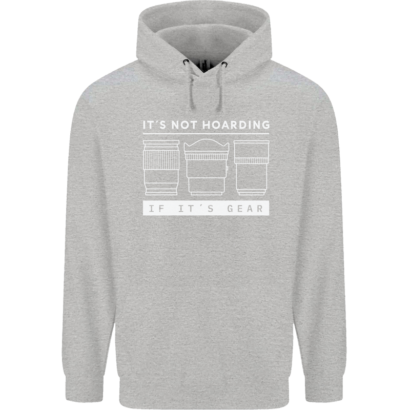 It's Not Hoarding if its Photography Photographer Childrens Kids Hoodie Sports Grey