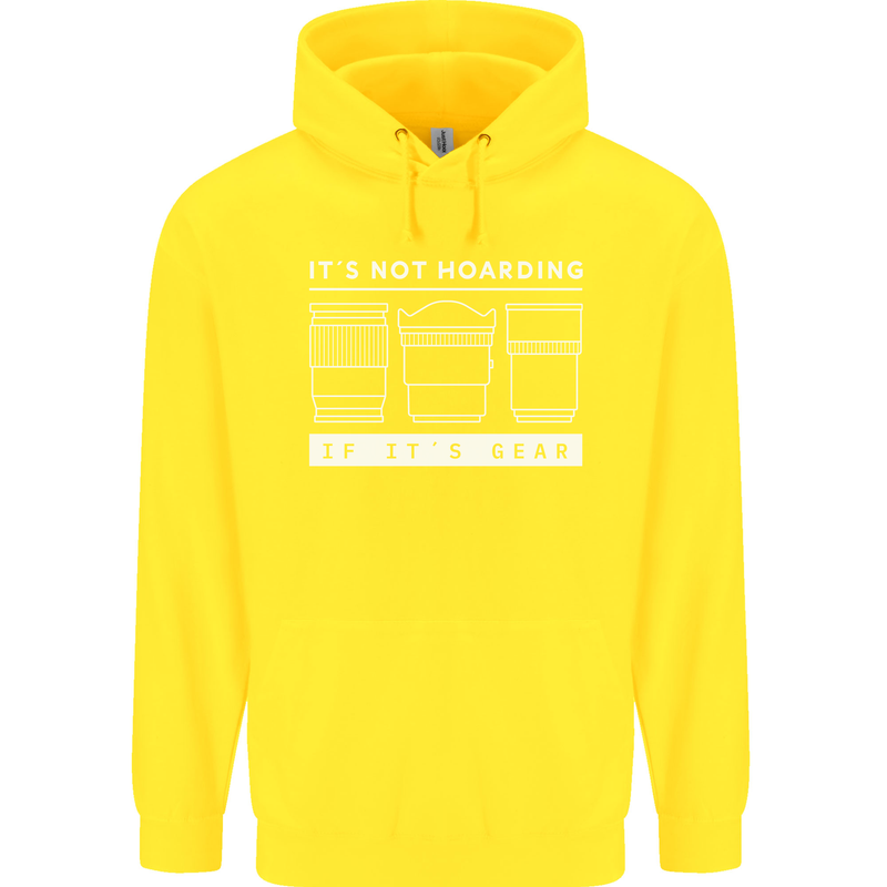 It's Not Hoarding if its Photography Photographer Childrens Kids Hoodie Yellow