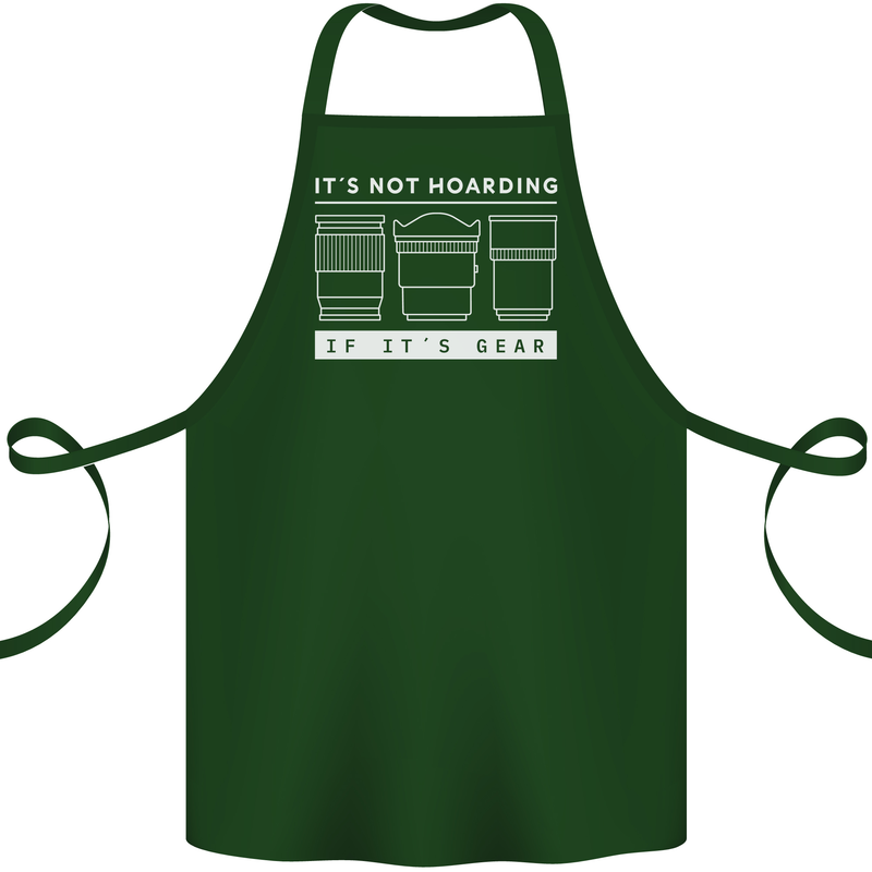 It's Not Hoarding if its Photography Photographer Cotton Apron 100% Organic Forest Green