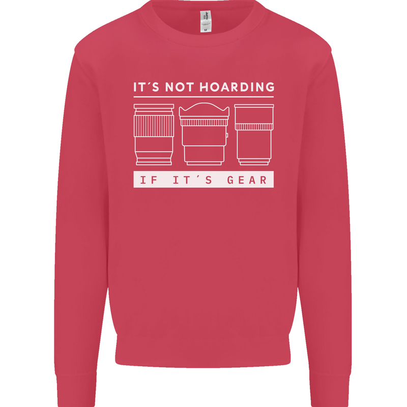 It's Not Hoarding if its Photography Photographer Kids Sweatshirt Jumper Heliconia