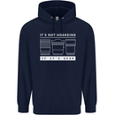 It's Not Hoarding if its Photography Photographer Mens 80% Cotton Hoodie Navy Blue