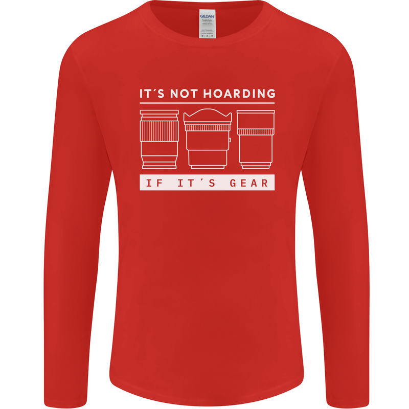 It's Not Hoarding if its Photography Photographer Mens Long Sleeve T-Shirt Red