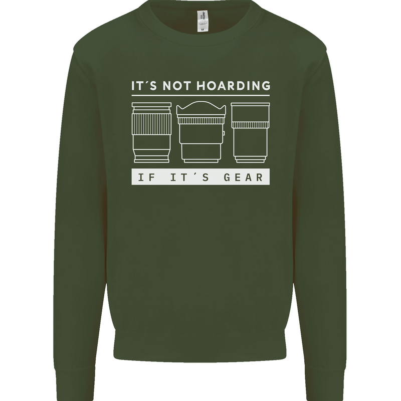 It's Not Hoarding if its Photography Photographer Mens Sweatshirt Jumper Forest Green