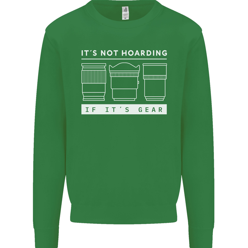 It's Not Hoarding if its Photography Photographer Mens Sweatshirt Jumper Irish Green