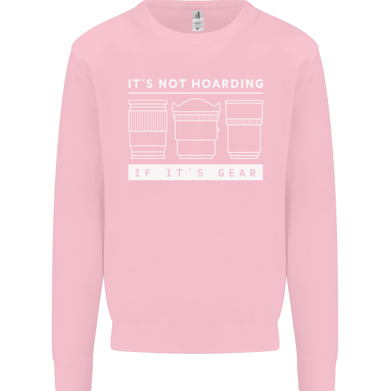 It's Not Hoarding if its Photography Photographer Mens Sweatshirt Jumper Light Pink