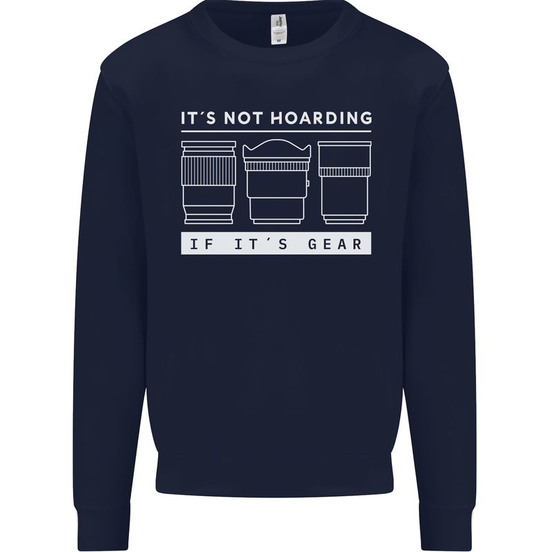 It's Not Hoarding if its Photography Photographer Mens Sweatshirt Jumper Navy Blue