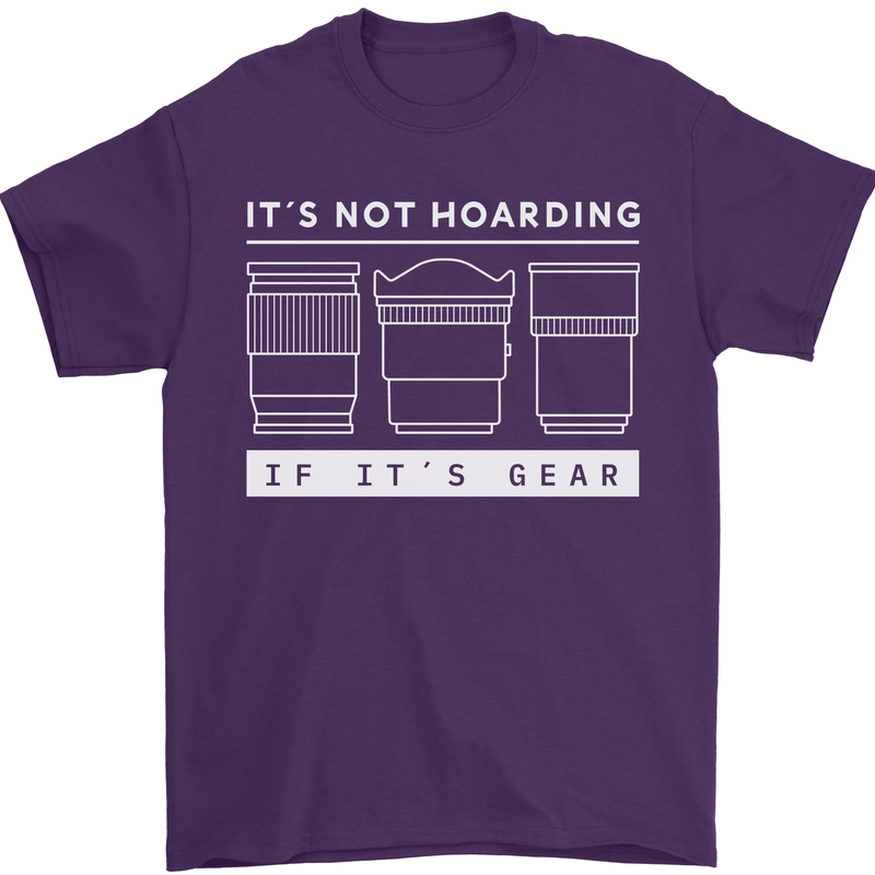 It's Not Hoarding if its Photography Photographer Mens T-Shirt 100% Cotton Purple