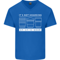 It's Not Hoarding if its Photography Photographer Mens V-Neck Cotton T-Shirt Royal Blue