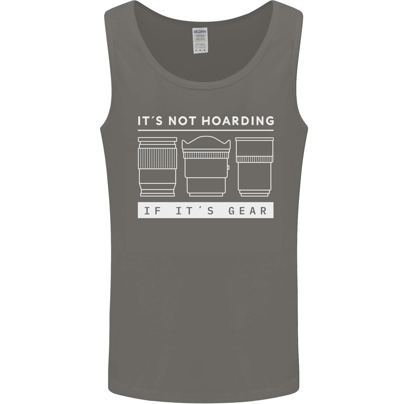 It's Not Hoarding if its Photography Photographer Mens Vest Tank Top Charcoal