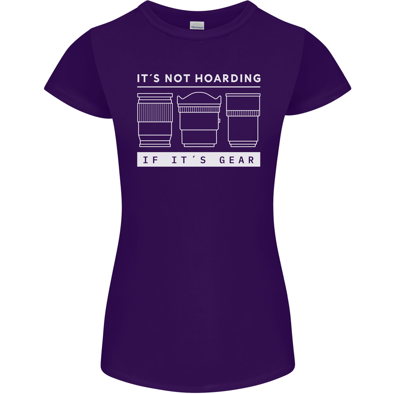 It's Not Hoarding if its Photography Photographer Womens Petite Cut T-Shirt Purple