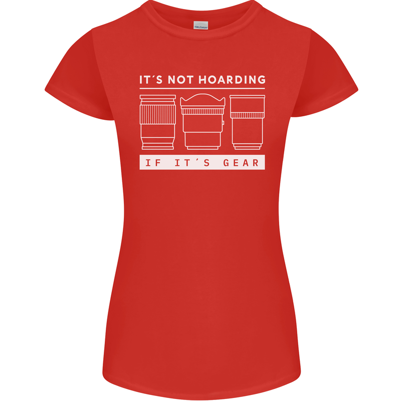 It's Not Hoarding if its Photography Photographer Womens Petite Cut T-Shirt Red