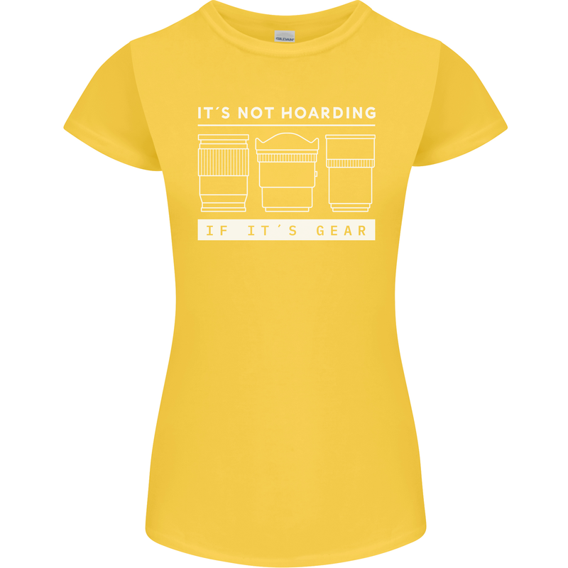 It's Not Hoarding if its Photography Photographer Womens Petite Cut T-Shirt Yellow