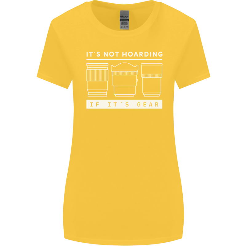 It's Not Hoarding if its Photography Photographer Womens Wider Cut T-Shirt Yellow