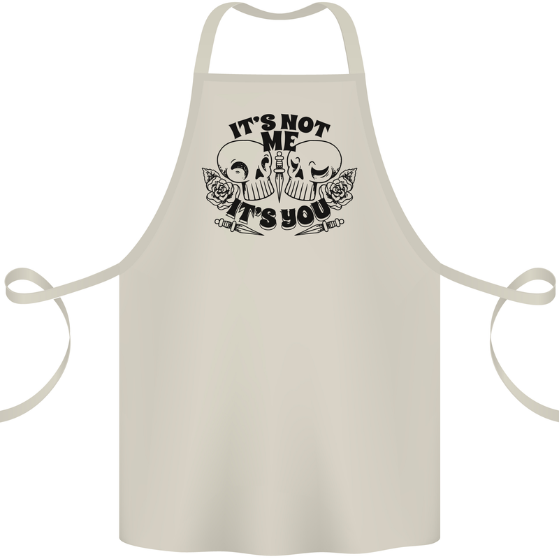 It's Not Me Anti Valentines Singles Day Skull Cotton Apron 100% Organic Natural