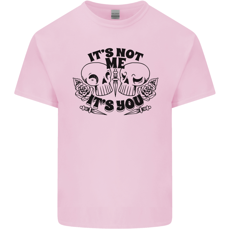 It's Not Me Anti Valentines Singles Day Skull Kids T-Shirt Childrens Light Pink