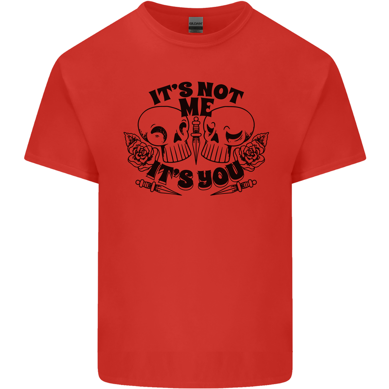 It's Not Me Anti Valentines Singles Day Skull Kids T-Shirt Childrens Red
