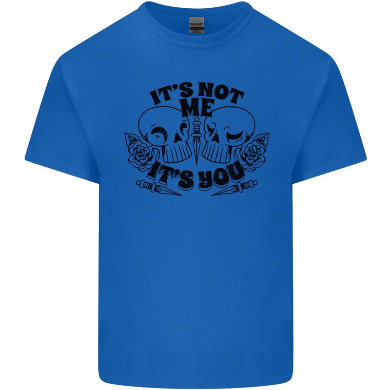 It's Not Me Anti Valentines Singles Day Skull Kids T-Shirt Childrens Royal Blue