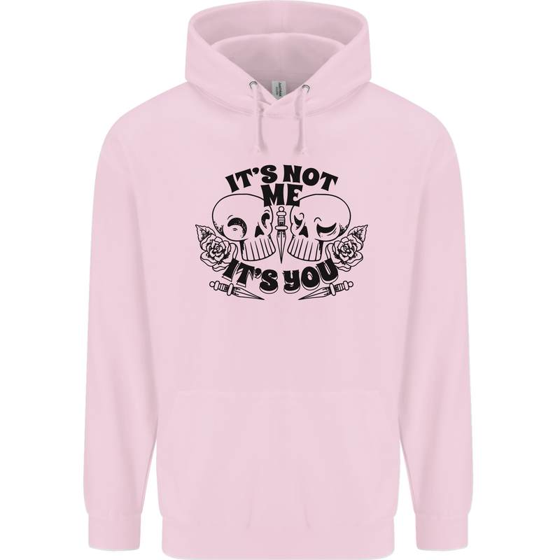 It's Not Me Anti Valentines Singles Day Skull Mens 80% Cotton Hoodie Light Pink