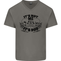 It's Not Me Anti Valentines Singles Day Skull Mens V-Neck Cotton T-Shirt Charcoal