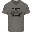 It's Not Me Anti Valentines Singles Day Skull Mens V-Neck Cotton T-Shirt Charcoal