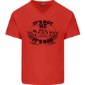 It's Not Me Anti Valentines Singles Day Skull Mens V-Neck Cotton T-Shirt Red