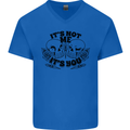 It's Not Me Anti Valentines Singles Day Skull Mens V-Neck Cotton T-Shirt Royal Blue