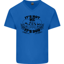 It's Not Me Anti Valentines Singles Day Skull Mens V-Neck Cotton T-Shirt Royal Blue