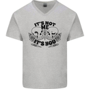 It's Not Me Anti Valentines Singles Day Skull Mens V-Neck Cotton T-Shirt Sports Grey
