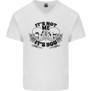 It's Not Me Anti Valentines Singles Day Skull Mens V-Neck Cotton T-Shirt White