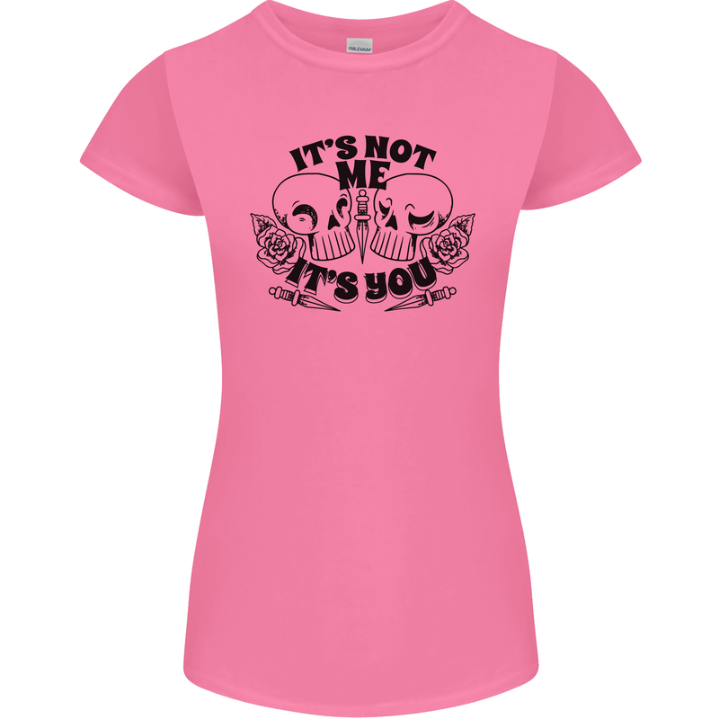It's Not Me Anti Valentines Singles Day Skull Womens Petite Cut T-Shirt Azalea