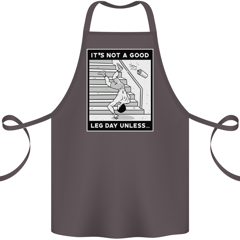 It's Not a Good Leg Day Funny Gym Bodybuilding Cotton Apron 100% Organic Dark Grey