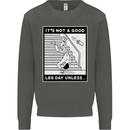 It's Not a Good Leg Day Funny Gym Bodybuilding Kids Sweatshirt Jumper Storm Grey