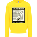 It's Not a Good Leg Day Funny Gym Bodybuilding Kids Sweatshirt Jumper Yellow