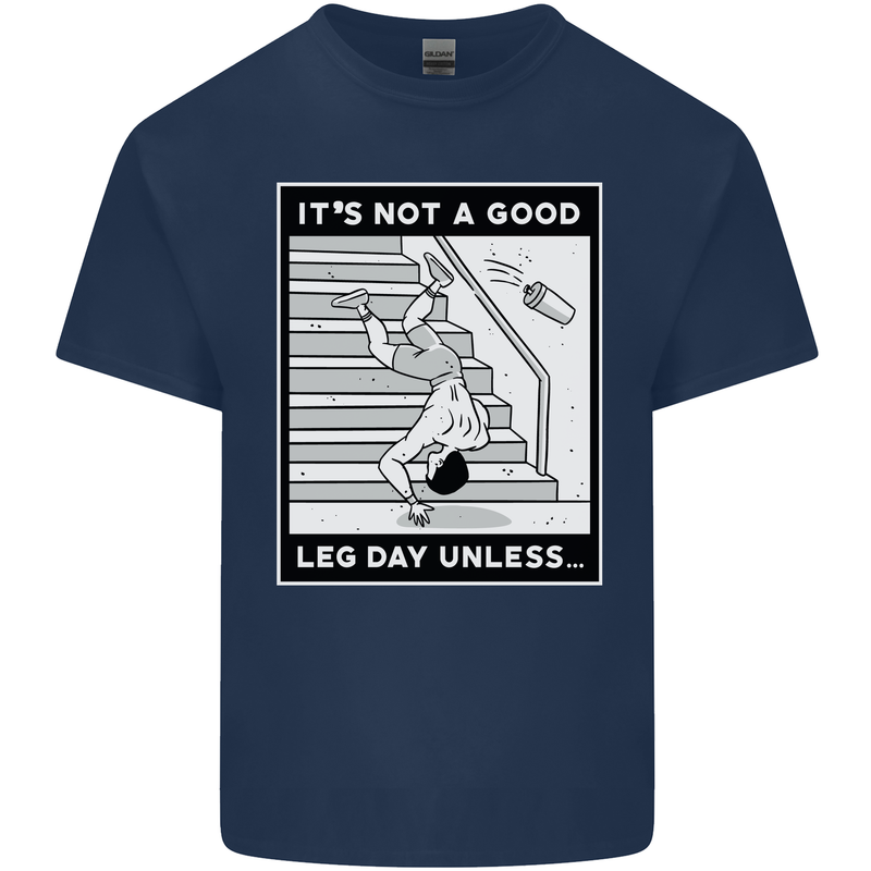 It's Not a Good Leg Day Funny Gym Bodybuilding Kids T-Shirt Childrens Navy Blue