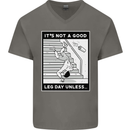 It's Not a Good Leg Day Funny Gym Bodybuilding Mens V-Neck Cotton T-Shirt Charcoal