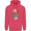 Italia in My DNA Italy Flag Football Rugby Childrens Kids Hoodie Heliconia