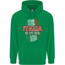Italia in My DNA Italy Flag Football Rugby Childrens Kids Hoodie Irish Green