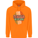 Italia in My DNA Italy Flag Football Rugby Childrens Kids Hoodie Orange