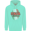 Italia in My DNA Italy Flag Football Rugby Childrens Kids Hoodie Peppermint