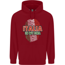 Italia in My DNA Italy Flag Football Rugby Childrens Kids Hoodie Red