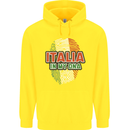 Italia in My DNA Italy Flag Football Rugby Childrens Kids Hoodie Yellow