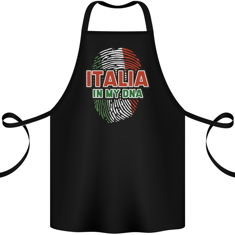 Italia in My DNA Italy Flag Football Rugby Cotton Apron 100% Organic Black
