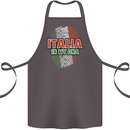 Italia in My DNA Italy Flag Football Rugby Cotton Apron 100% Organic Dark Grey