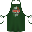 Italia in My DNA Italy Flag Football Rugby Cotton Apron 100% Organic Forest Green