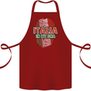 Italia in My DNA Italy Flag Football Rugby Cotton Apron 100% Organic Maroon